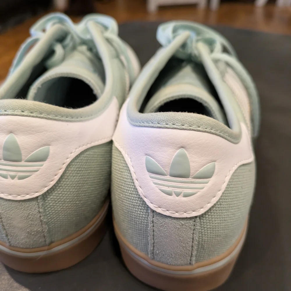 Adidas Men's Mint Green Sneakers with White Stripes - Picture 7 of 9